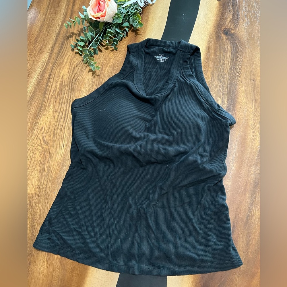 SHEIN Black Ribbed Tank Top